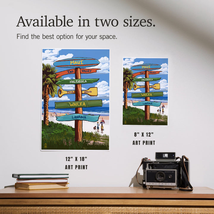 Maui, Hawaii, Destinations Sign, Art & Giclee Prints - Lantern Press