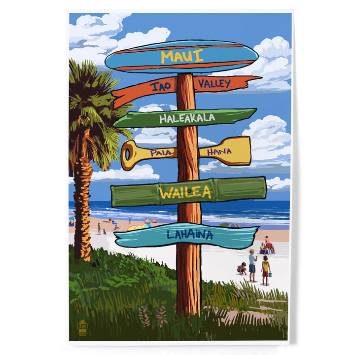 Maui, Hawaii, Destinations Sign, Art & Giclee Prints - Lantern Press