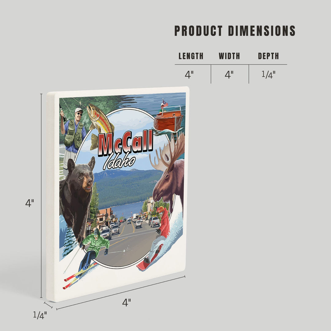 McCall, Idaho, Montage, Coasters Coasters Lantern Press