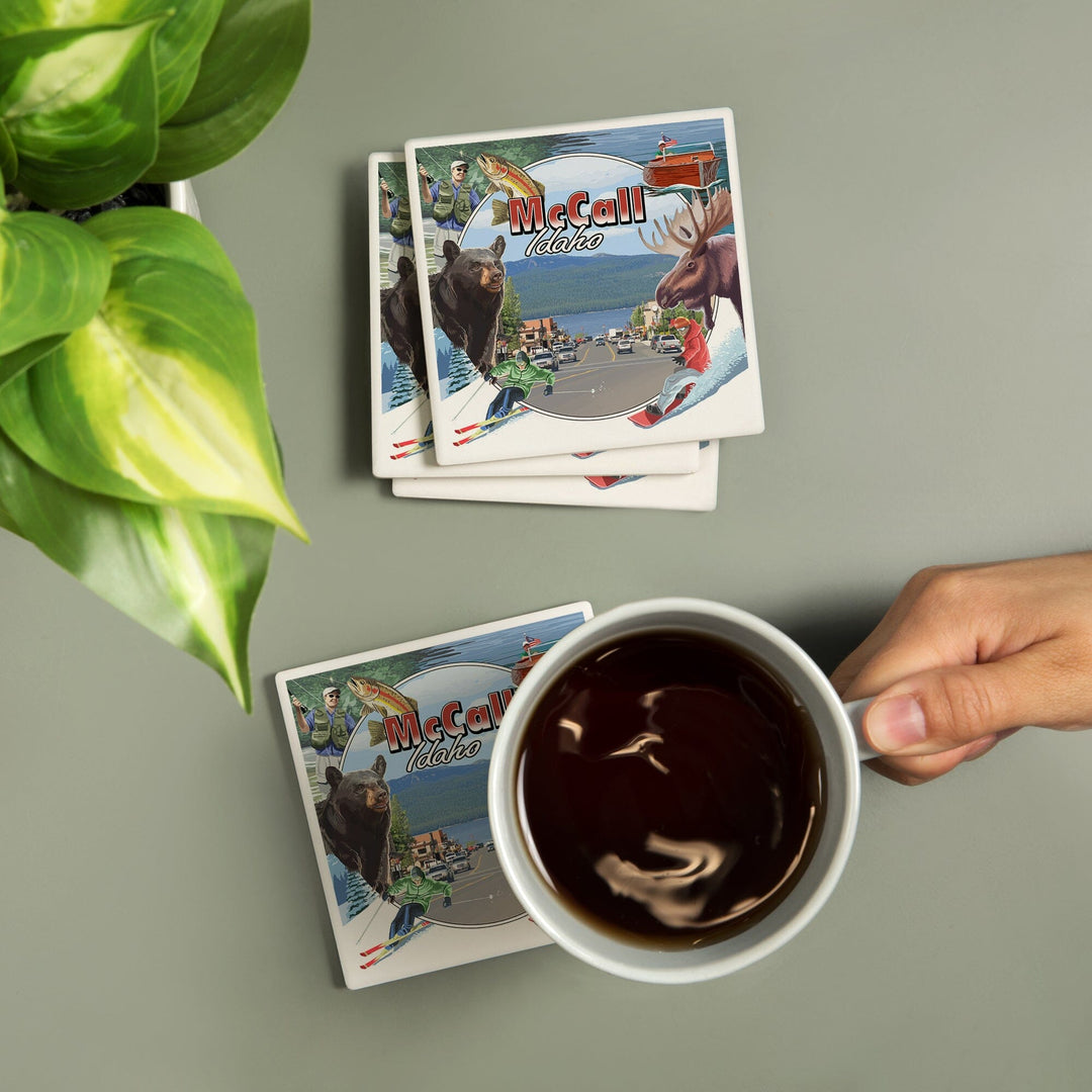 McCall, Idaho, Montage, Coasters Coasters Lantern Press