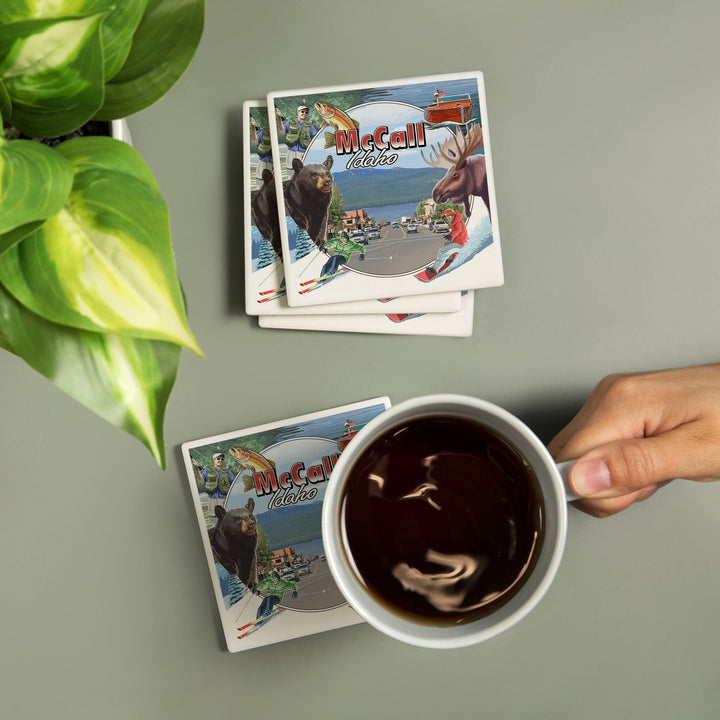 McCall, Idaho, Montage, Coasters Coasters Lantern Press