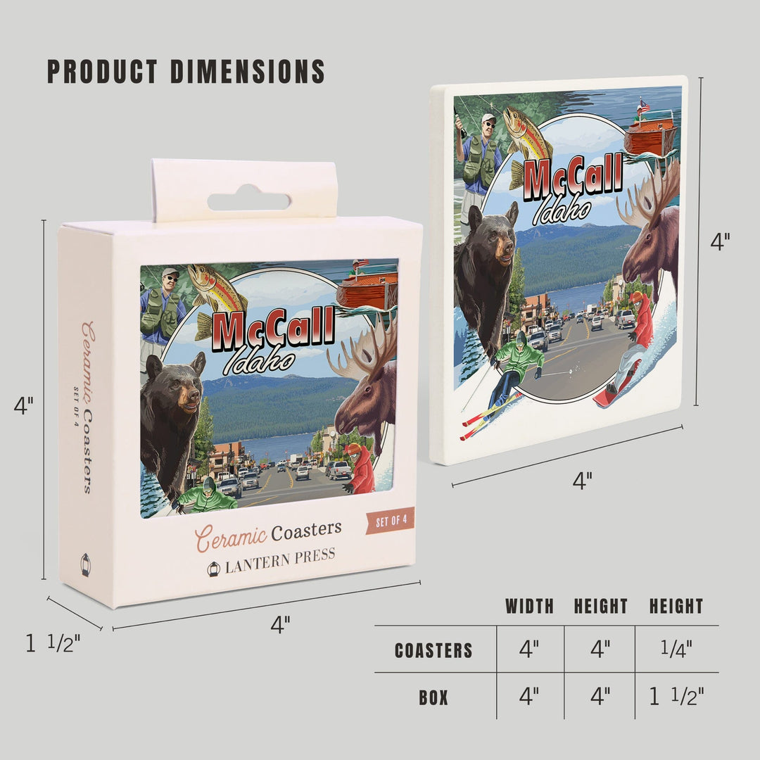 McCall, Idaho, Montage, Coasters Coasters Lantern Press