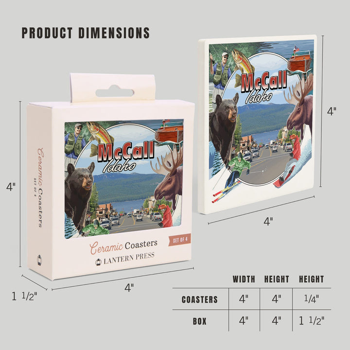 McCall, Idaho, Montage, Coasters Coasters Lantern Press