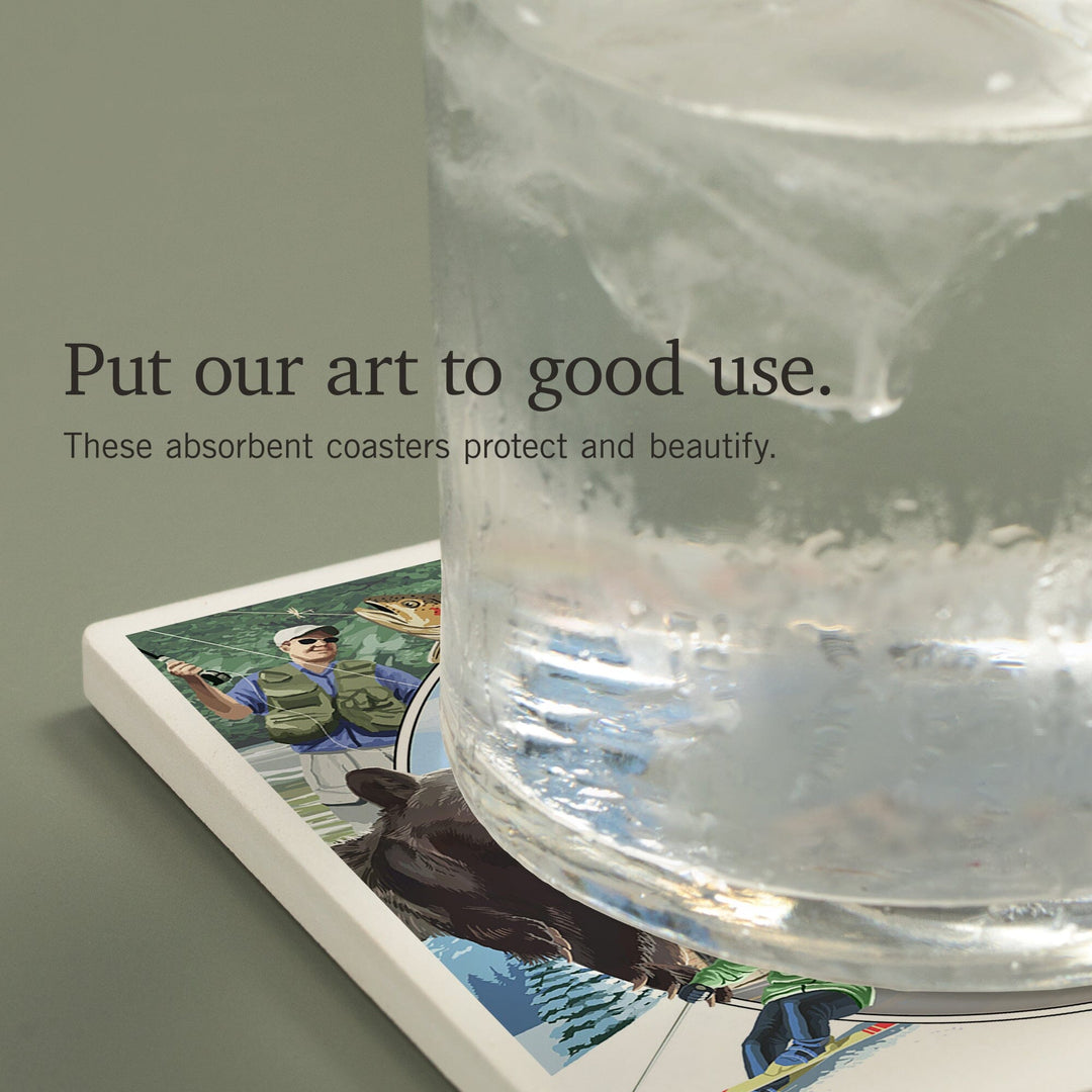 McCall, Idaho, Montage, Coasters Coasters Lantern Press