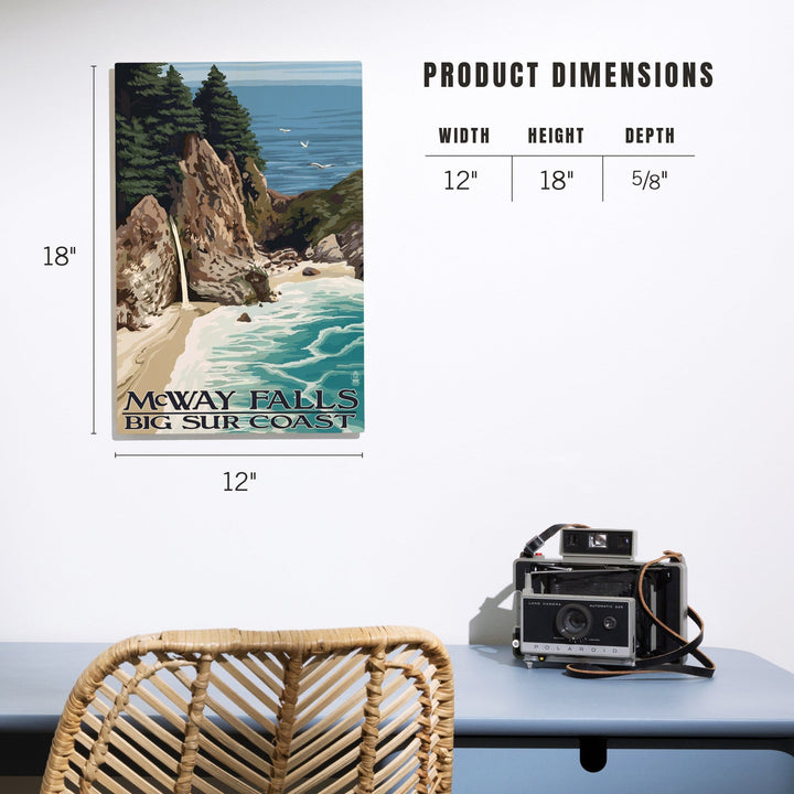 McWay Falls, Big Sur Coast, California, Lantern Press Artwork, Wood Signs and Postcards - Lantern Press