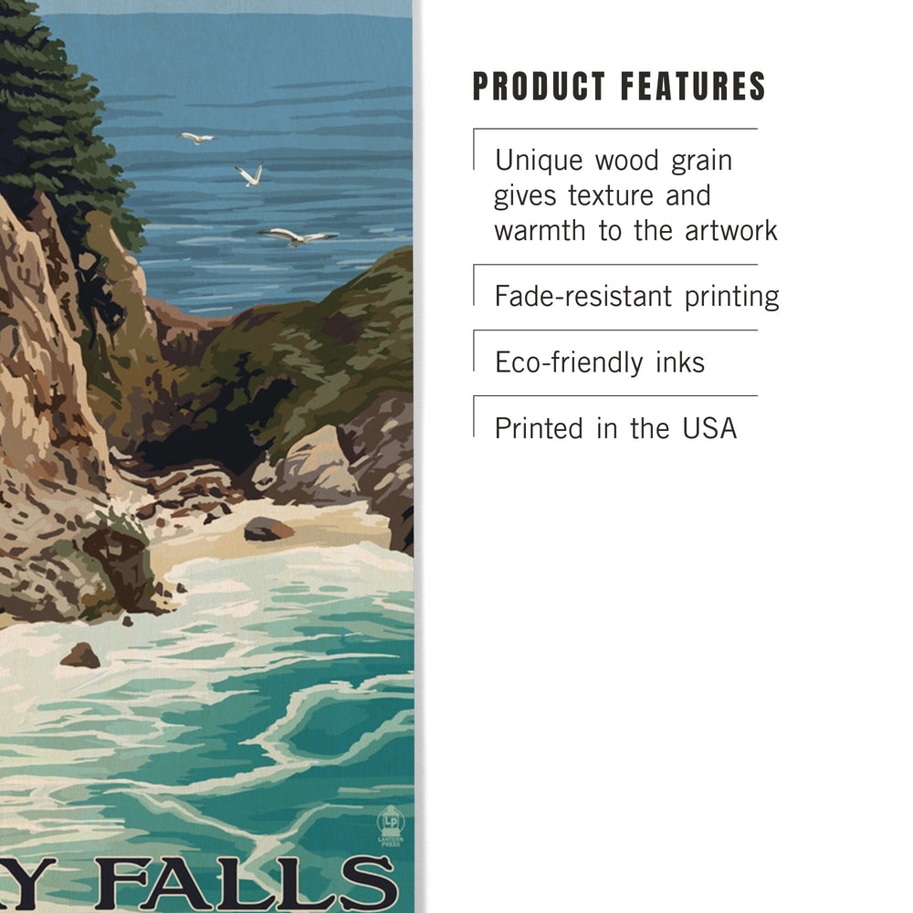 McWay Falls, Big Sur Coast, California, Lantern Press Artwork, Wood Signs and Postcards - Lantern Press