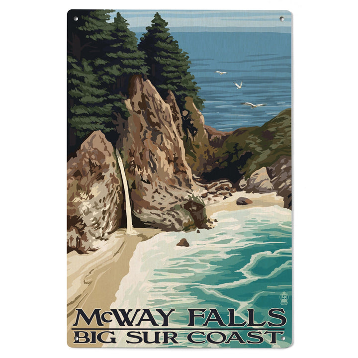 McWay Falls, Big Sur Coast, California, Lantern Press Artwork, Wood Signs and Postcards - Lantern Press