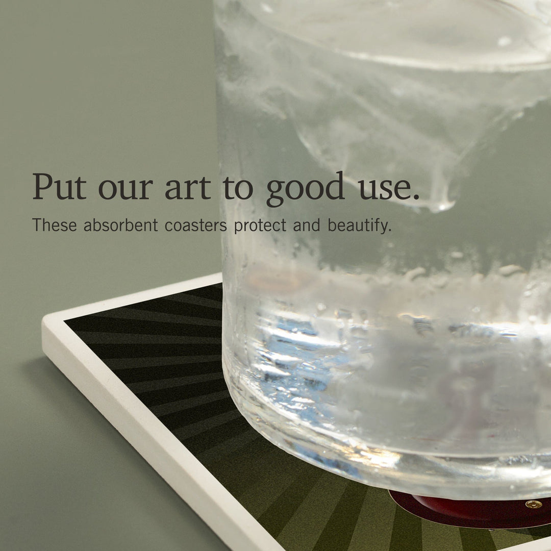 Memphis, Tennessee, Guitar and Microphone, Coasters Coasters Lantern Press