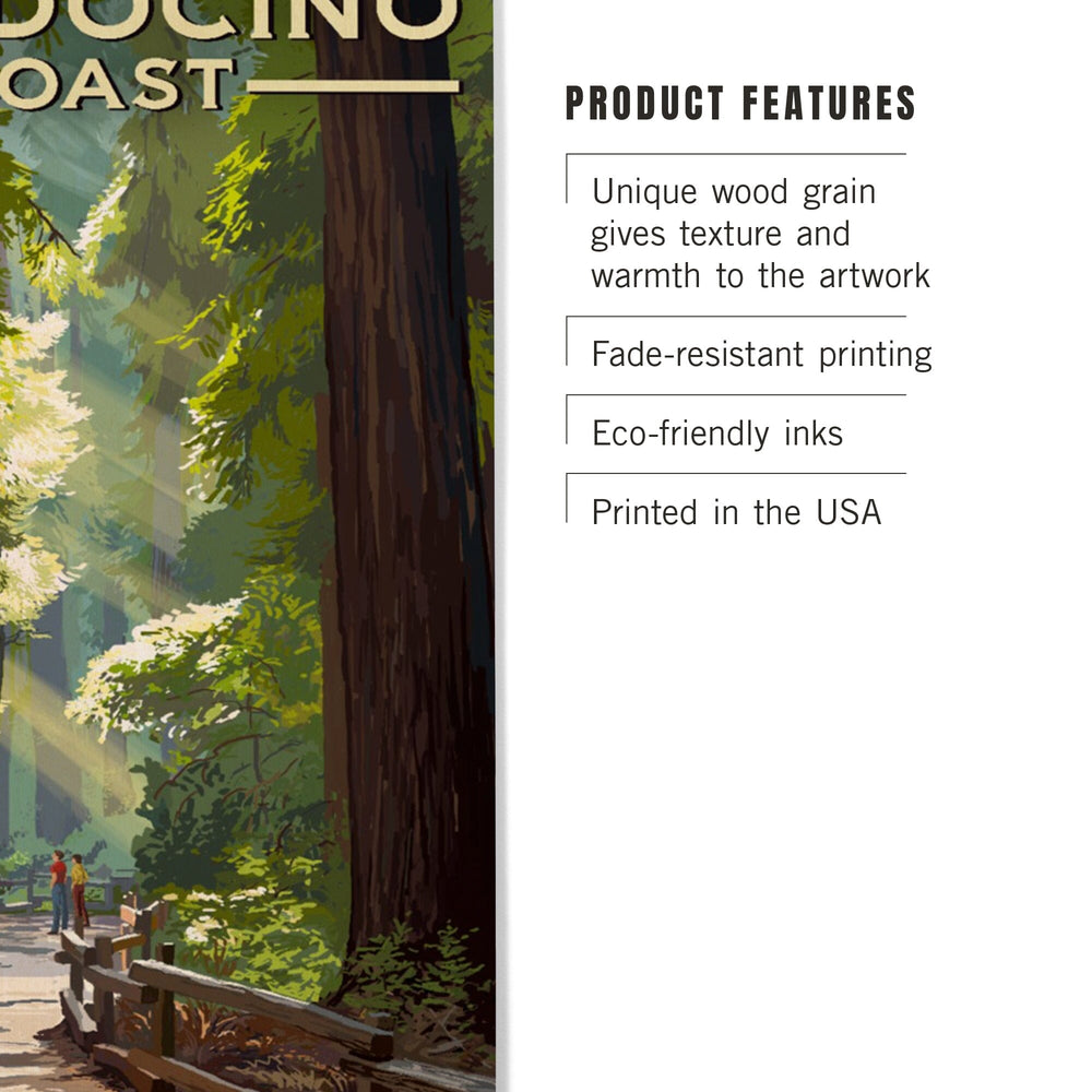Mendocino, California, Mendocino Coast, Lantern Press Artwork, Wood Signs and Postcards - Lantern Press