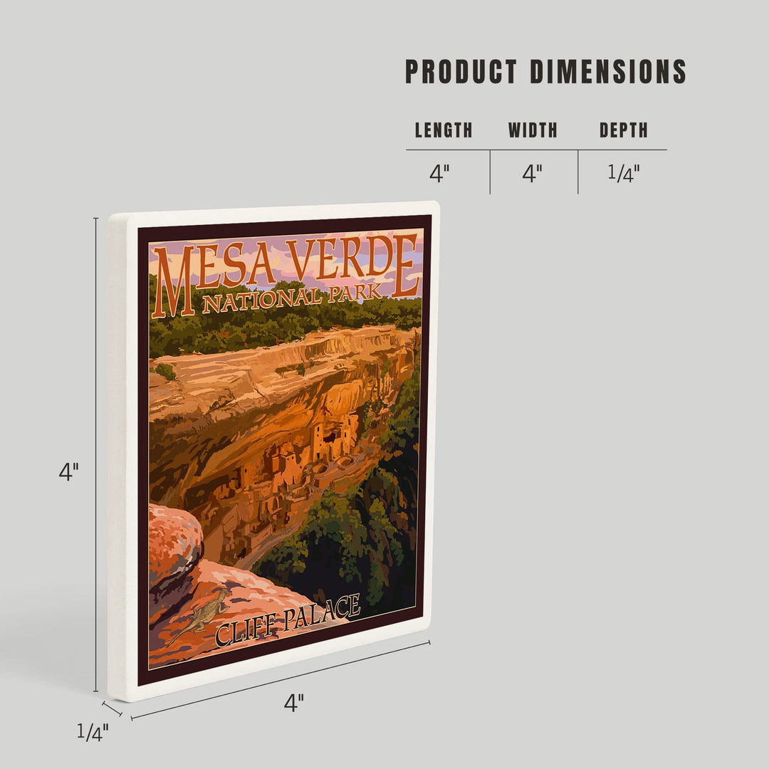 Mesa Verde National Park, Colorado, Cliff Palace at Sunset, Coasters Coasters Lantern Press