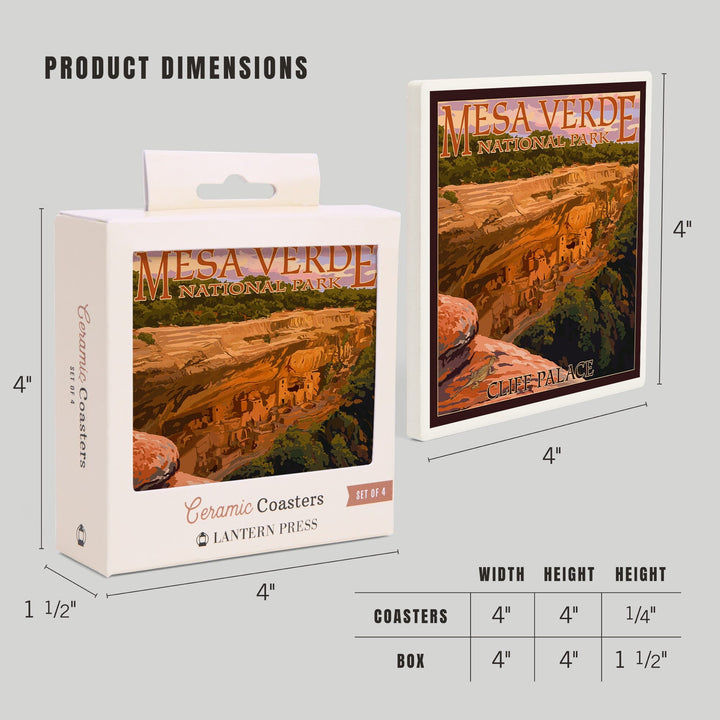 Mesa Verde National Park, Colorado, Cliff Palace at Sunset, Coasters Coasters Lantern Press