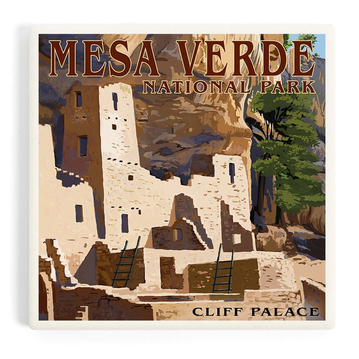 Mesa Verde National Park, Colorado, Cliff Palace, Coasters Coasters Lantern Press Coaster