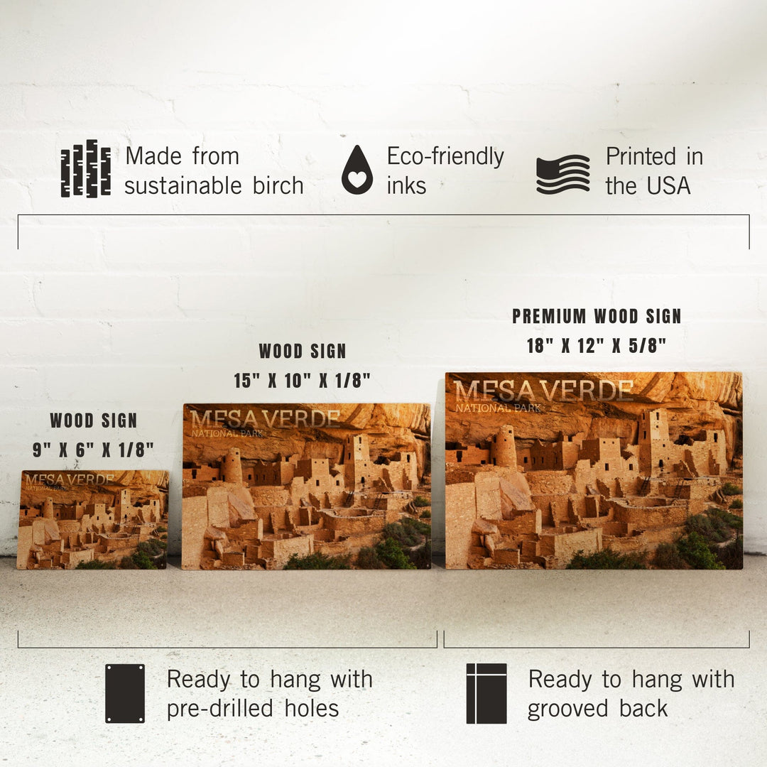 Mesa Verde National Park, Colorado, Cliff Palace Photograph, Wood Signs and Postcards - Lantern Press