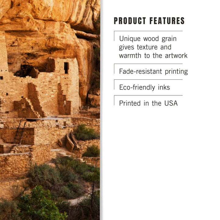 Mesa Verde National Park, Colorado, Cliff Palace Photograph, Wood Signs and Postcards - Lantern Press