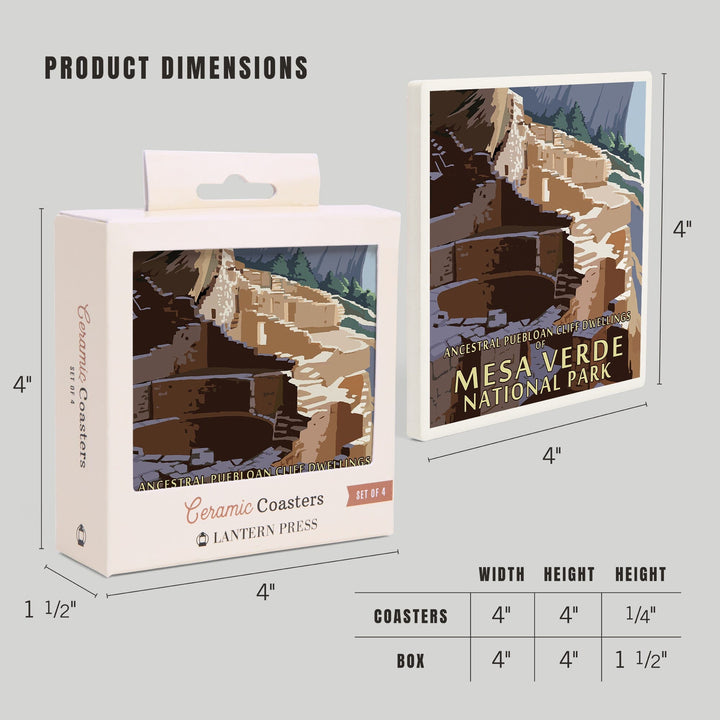 Mesa Verde National Park, Colorado, Long House, Coasters Coasters Lantern Press