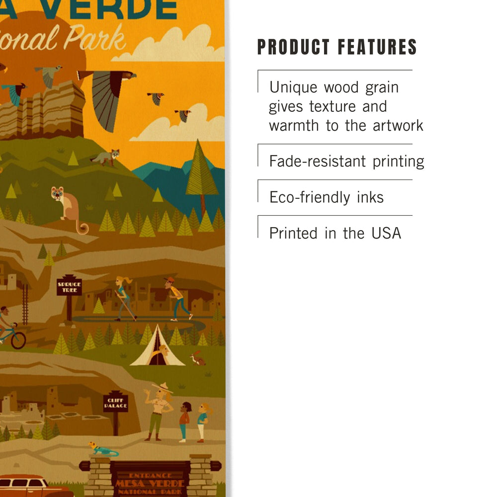 Mesa Verde National Park, Geometric National Park Series, Lantern Press Artwork, Wood Signs and Postcards - Lantern Press