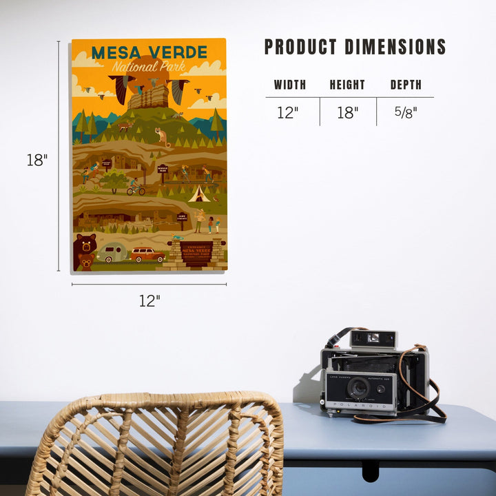 Mesa Verde National Park, Geometric National Park Series, Lantern Press Artwork, Wood Signs and Postcards - Lantern Press