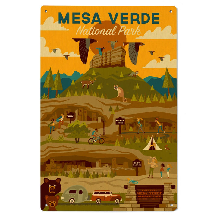 Mesa Verde National Park, Geometric National Park Series, Lantern Press Artwork, Wood Signs and Postcards - Lantern Press