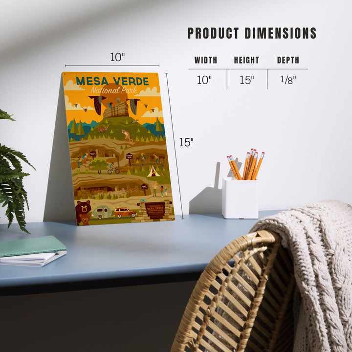 Mesa Verde National Park, Geometric National Park Series, Lantern Press Artwork, Wood Signs and Postcards - Lantern Press