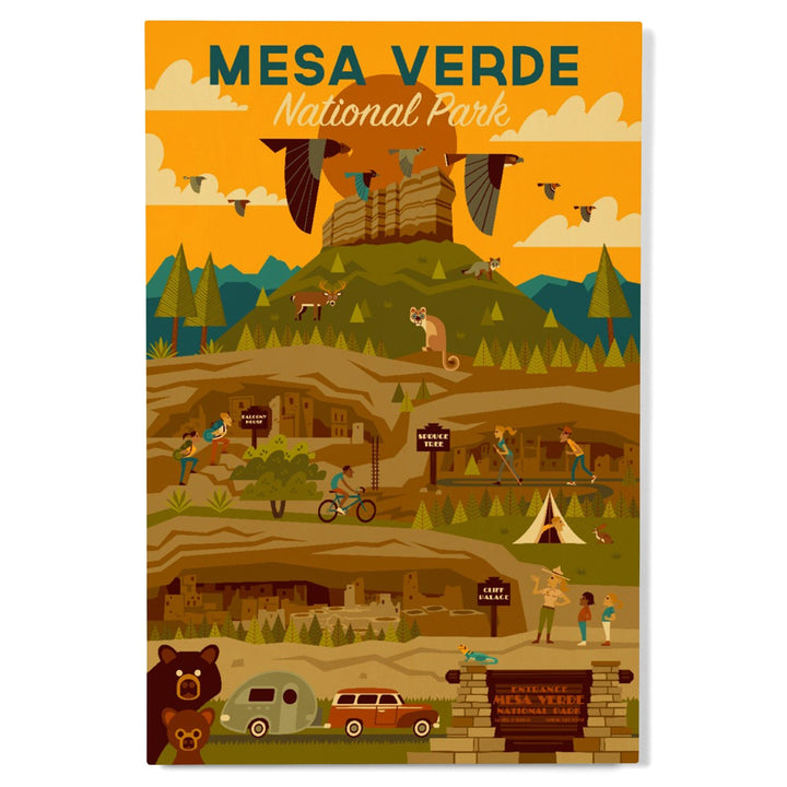 Mesa Verde National Park, Geometric National Park Series, Lantern Press Artwork, Wood Signs and Postcards - Lantern Press