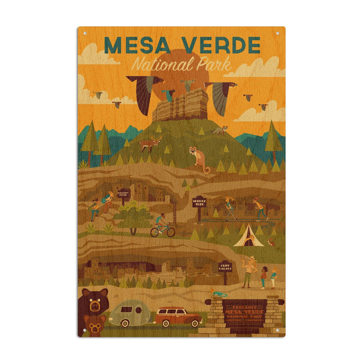 Mesa Verde National Park, Geometric National Park Series, Lantern Press Artwork, Wood Signs and Postcards - Lantern Press