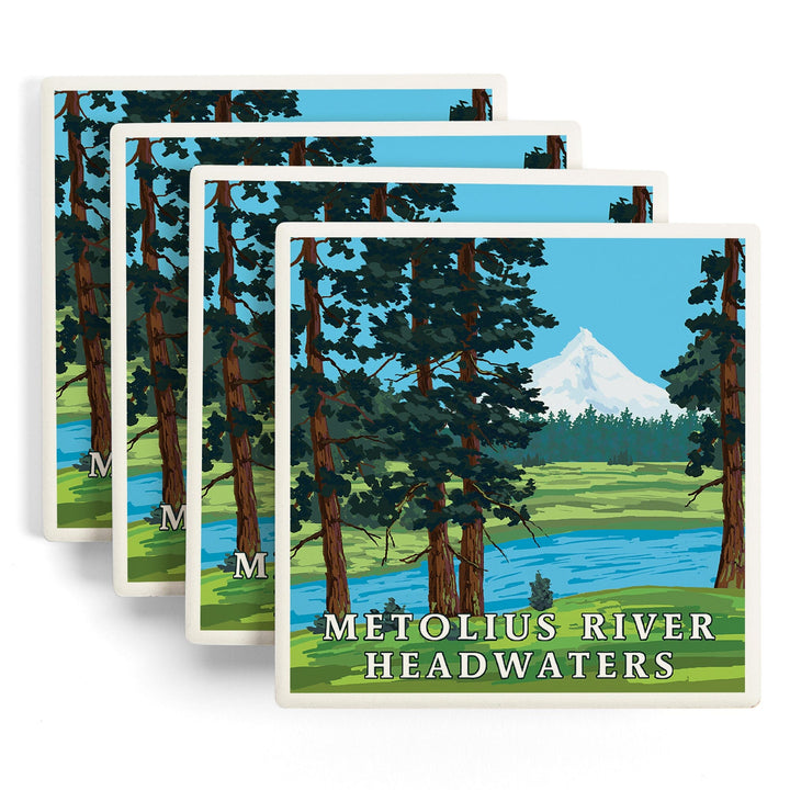 Metolius River Headwaters, Oregon, Coasters Coasters Lantern Press