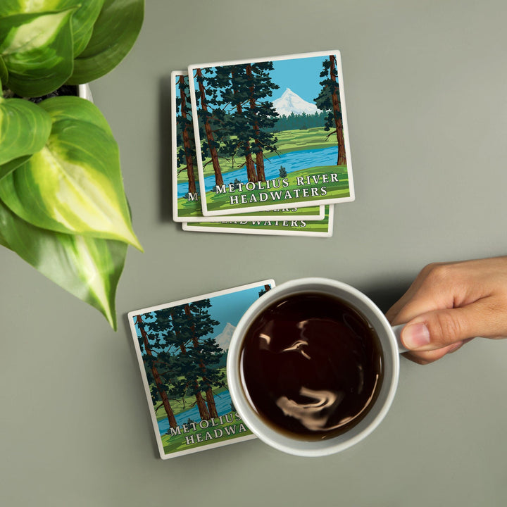 Metolius River Headwaters, Oregon, Coasters Coasters Lantern Press