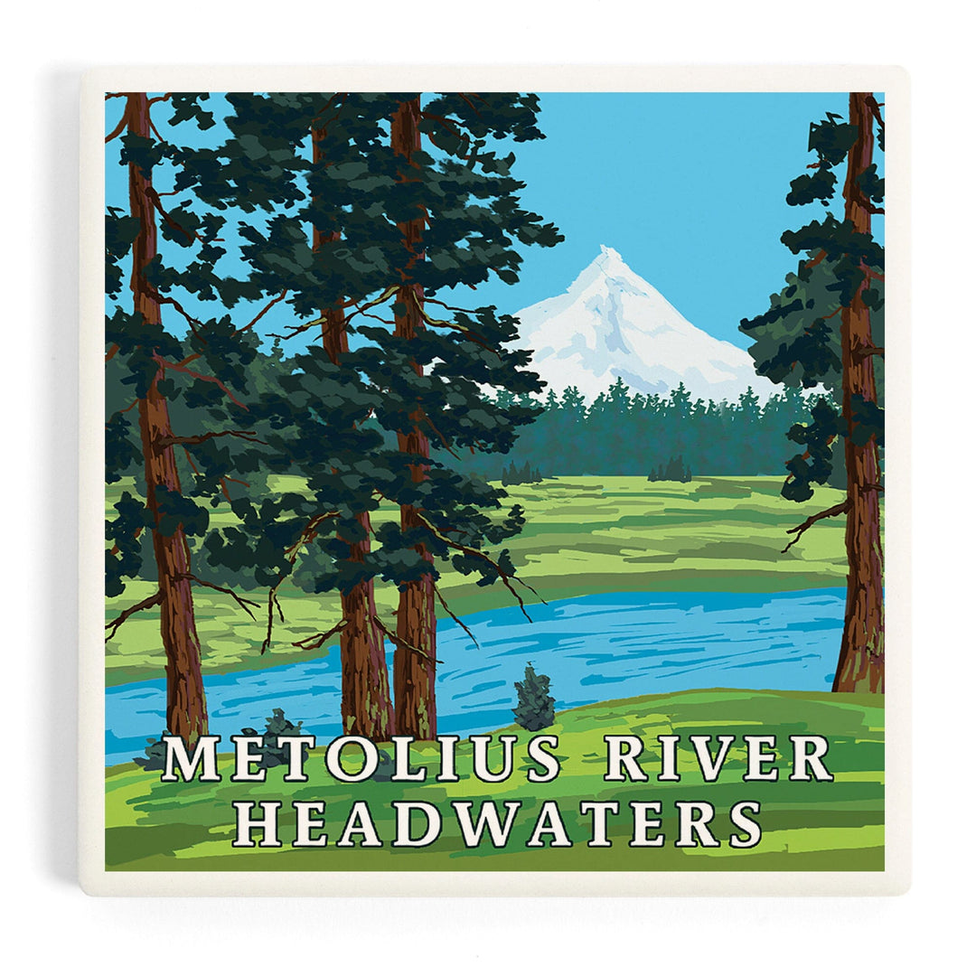 Metolius River Headwaters, Oregon, Coasters Coasters Lantern Press Coaster
