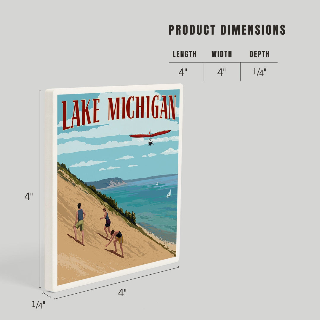 Michigan, Dunes, Coasters Coasters Lantern Press