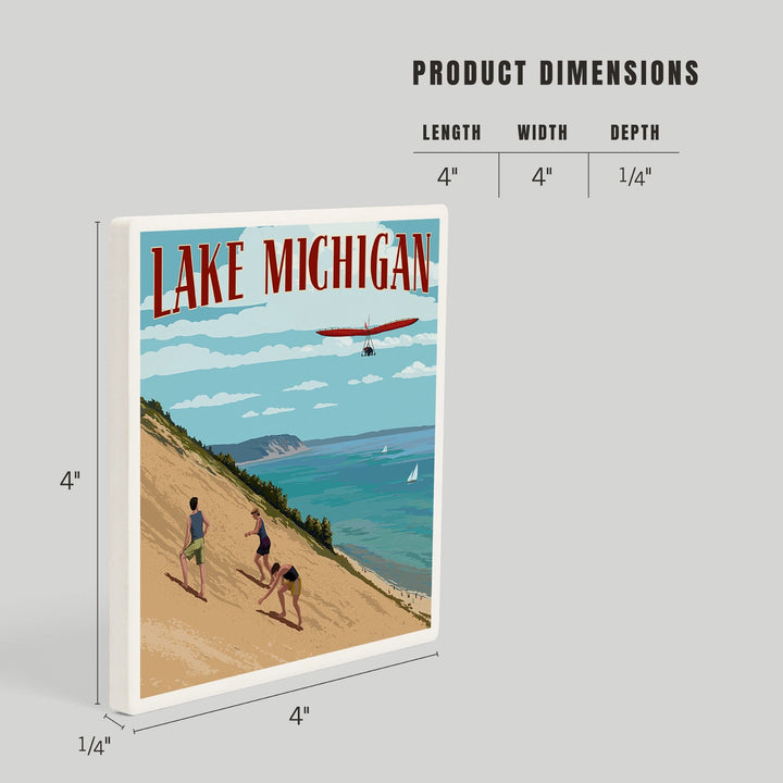 Michigan, Dunes, Coasters Coasters Lantern Press