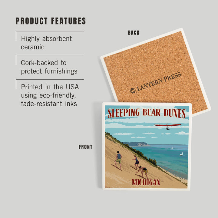 Michigan, Painterly, Sleeping Bear Dunes, Coasters Coasters Lantern Press