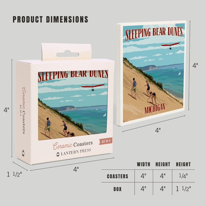 Michigan, Painterly, Sleeping Bear Dunes, Coasters Coasters Lantern Press