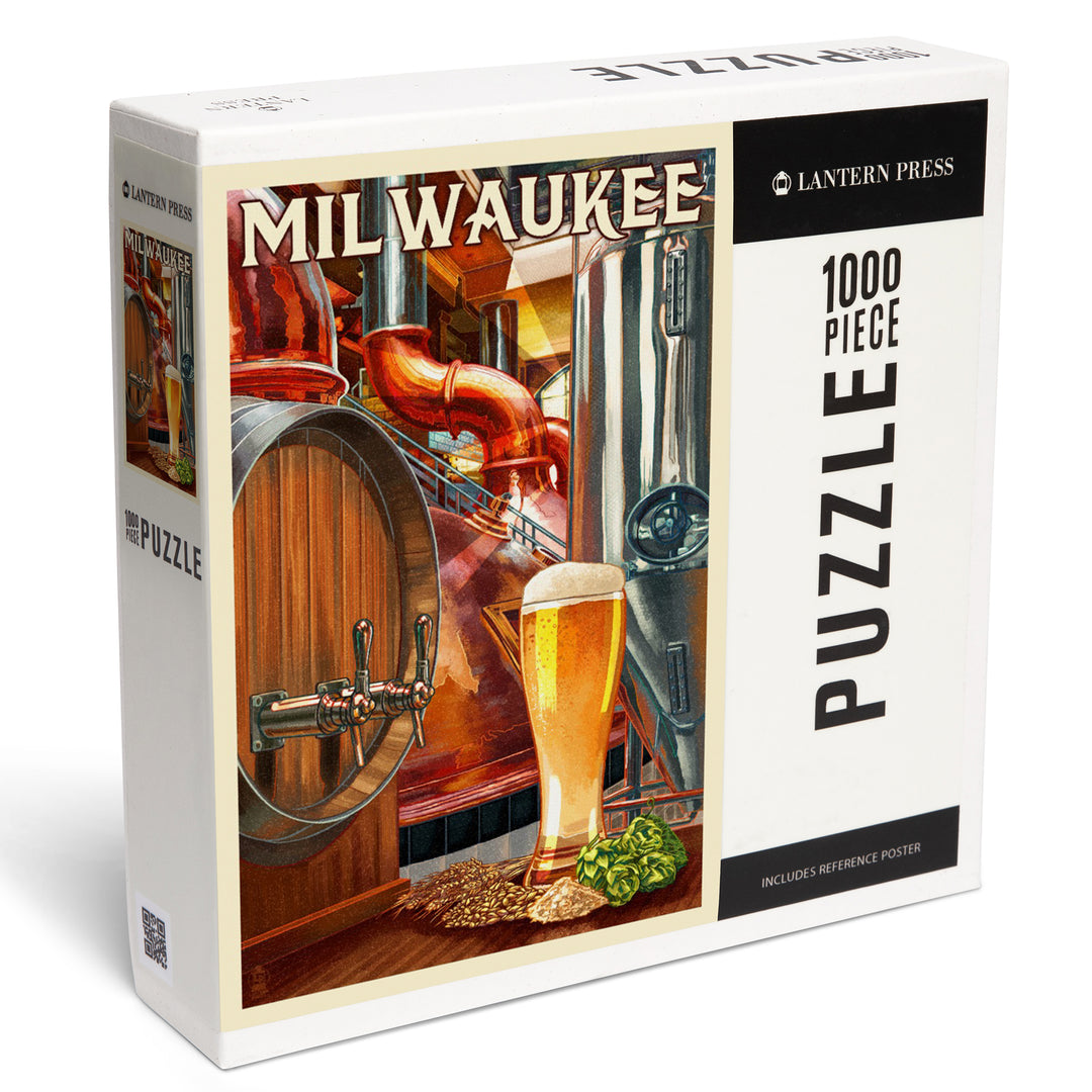 Milwaukee, Wisconsin, Art of the Beer, Jigsaw Puzzle Puzzle Lantern Press