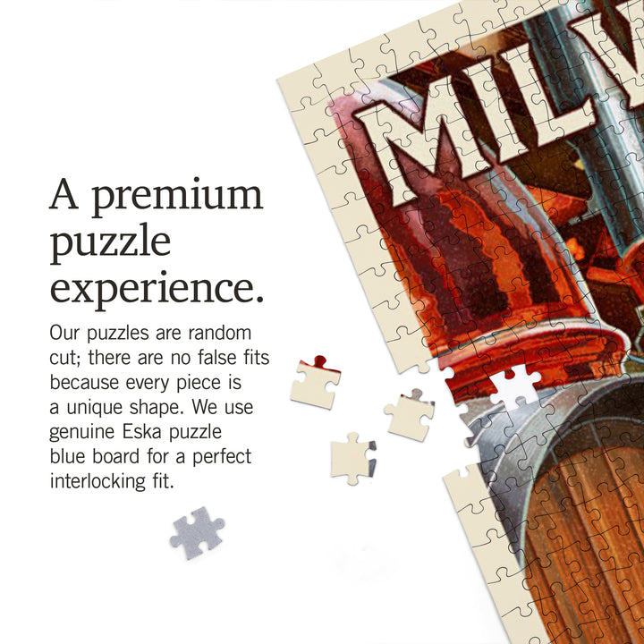Milwaukee, Wisconsin, Art of the Beer, Jigsaw Puzzle Puzzle Lantern Press