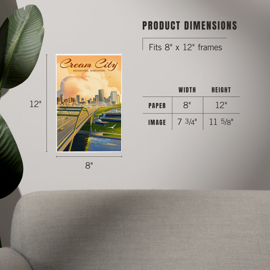 Milwaukee, Wisconsin, Lithograph City Series, Cream City, Art & Giclee Prints Art Lantern Press