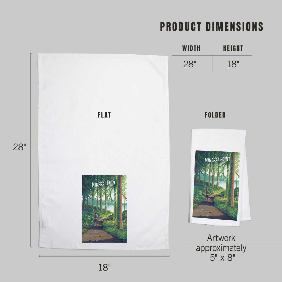Mineral Point, Idaho, Get Outside Series, Walk in the Woods, Day Hike, Organic Cotton Kitchen Tea Towels Kitchen Lantern Press