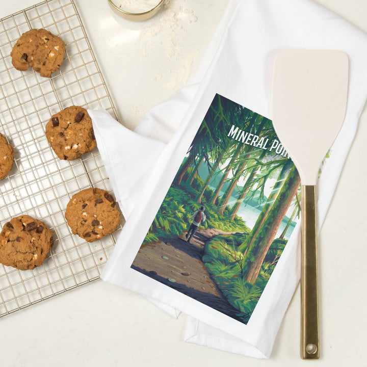 Mineral Point, Idaho, Get Outside Series, Walk in the Woods, Day Hike, Organic Cotton Kitchen Tea Towels Kitchen Lantern Press