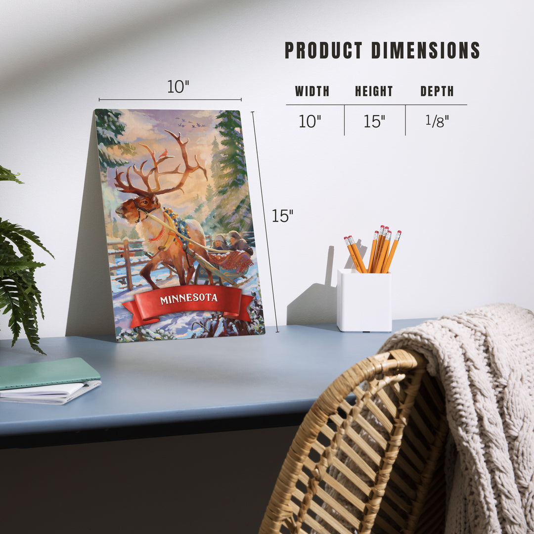 Minnesota, Christmas Sleigh Ride, Wood Signs and Postcards Wood Lantern Press