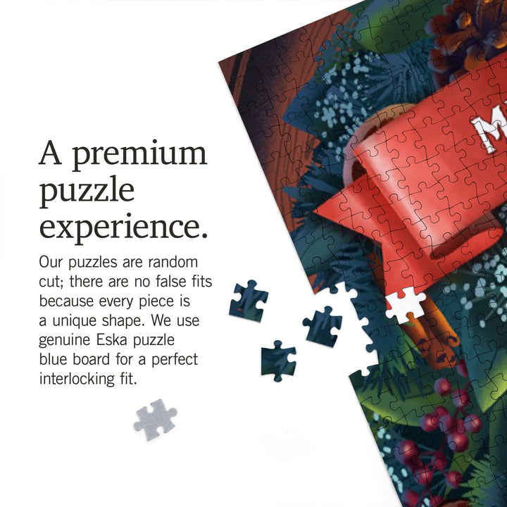 Minnesota, Front Door with Wreath, Jigsaw Puzzle Puzzle Lantern Press