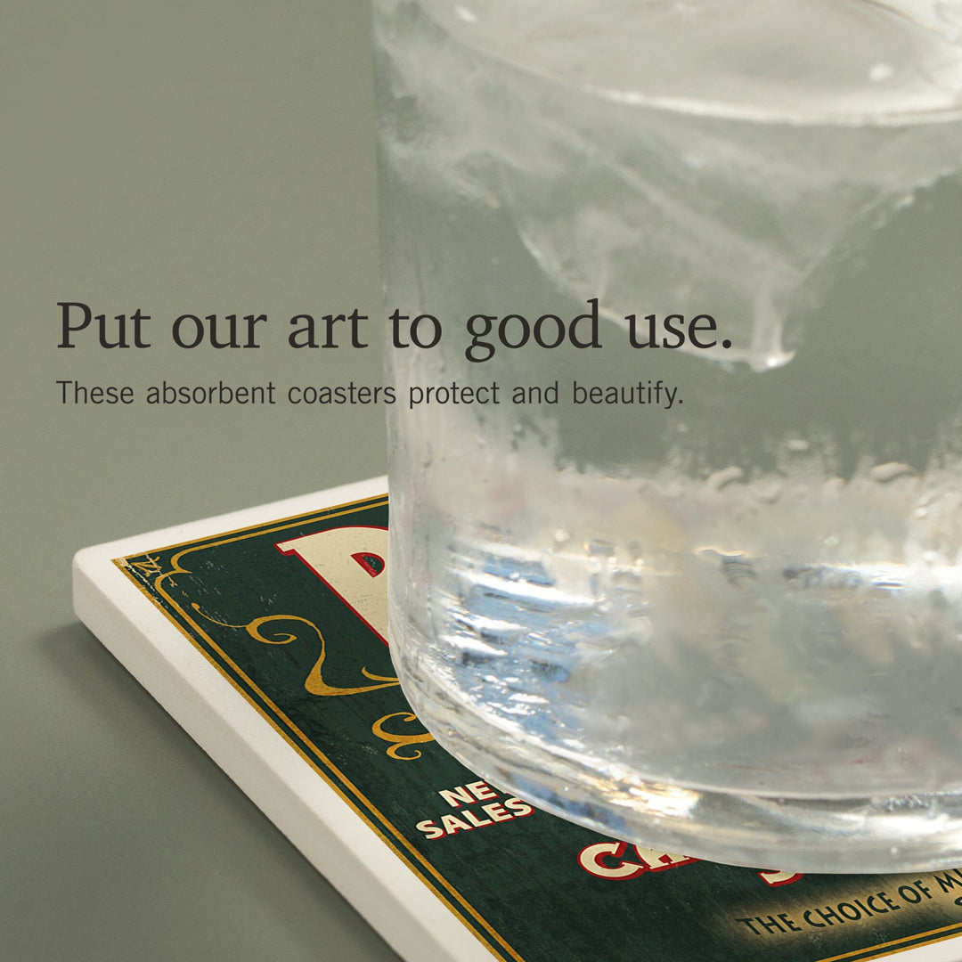 Minnesota, Paul Bunyan Camping Supply Vintage Sign, Coasters Coasters Lantern Press