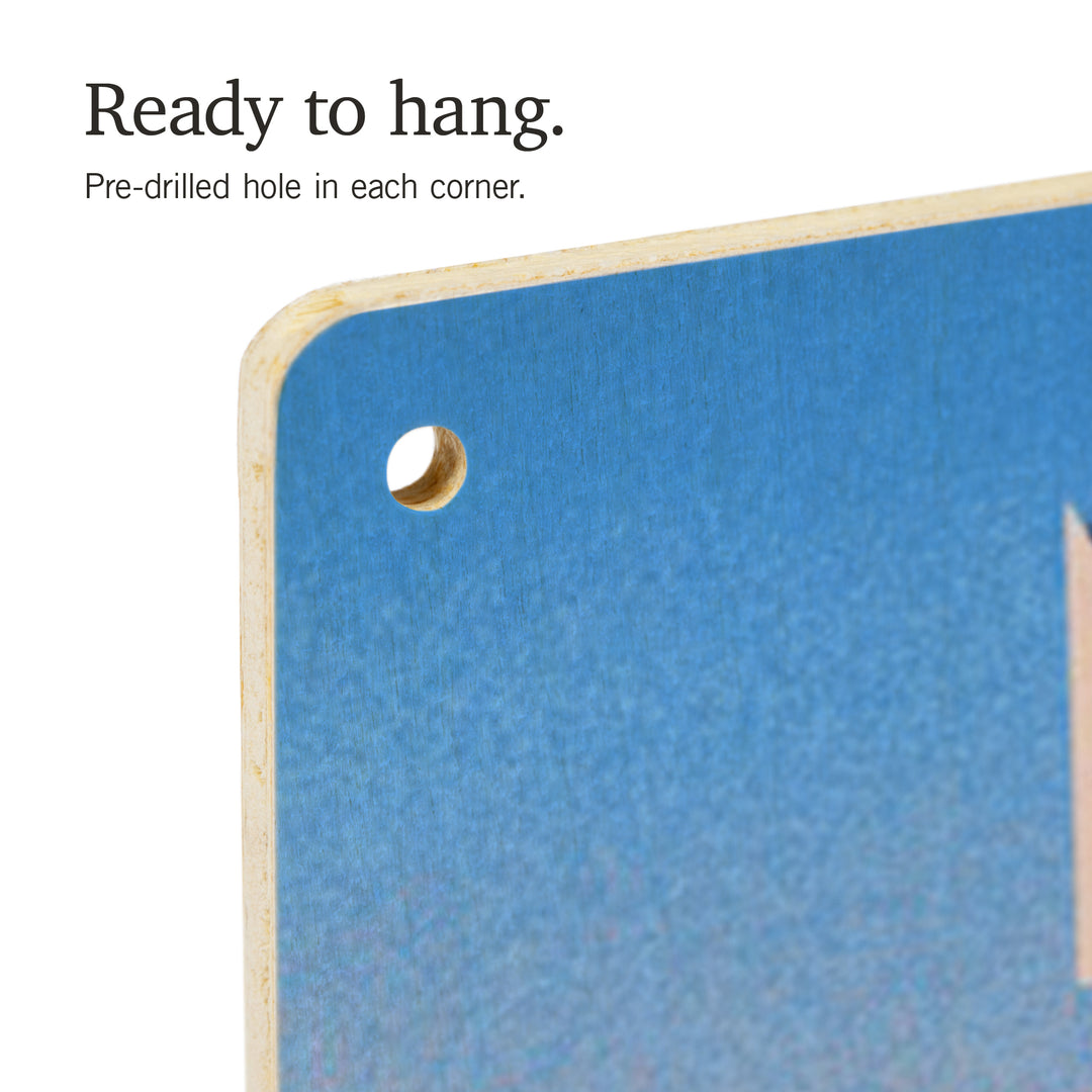 Minnesota, Prepare for Takeoff, Skis in Snowbank, Wood Signs and Postcards Wood Lantern Press