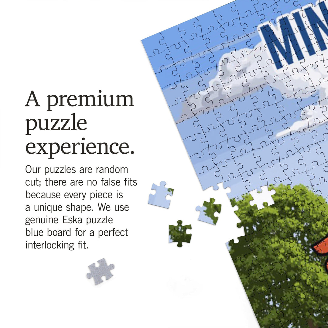 Minnesota, Signpost, Orchard, Jigsaw Puzzle Puzzle Lantern Press