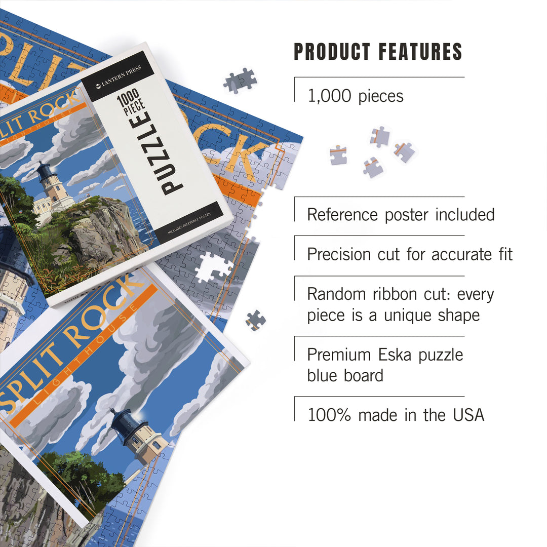 Minnesota, Split Rock Lighthouse, Jigsaw Puzzle Puzzle Lantern Press