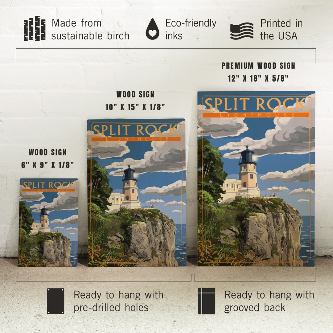 Minnesota, Split Rock Lighthouse, Lantern Press Artwork, Wood Signs and Postcards - Lantern Press