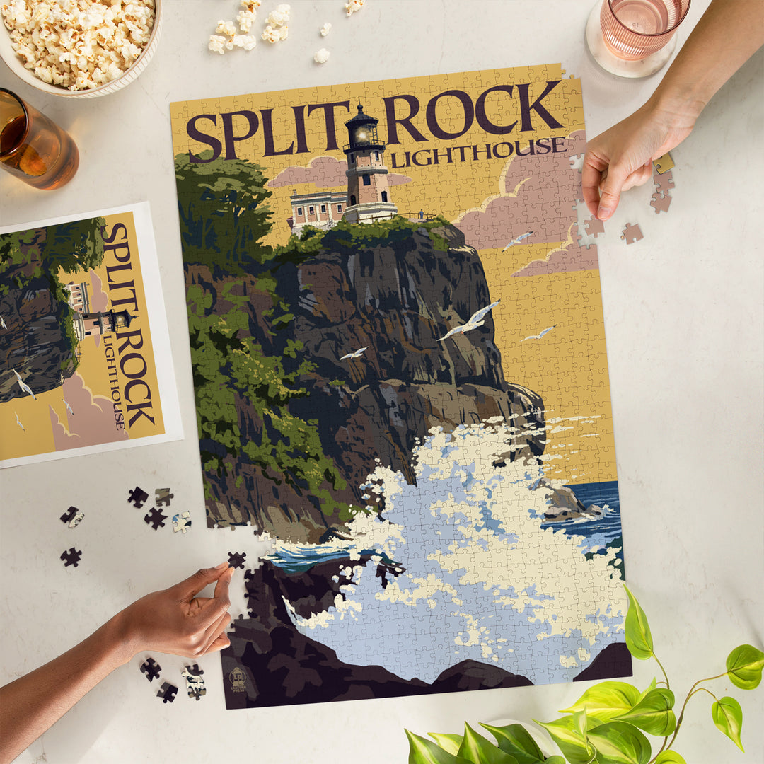 Minnesota, Split Rock Lighthouse on Lake Superior, Jigsaw Puzzle Puzzle Lantern Press
