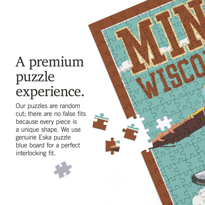 Minocqua, Wisconsin, Float Plane and Fisherman, Jigsaw Puzzle Puzzle Lantern Press