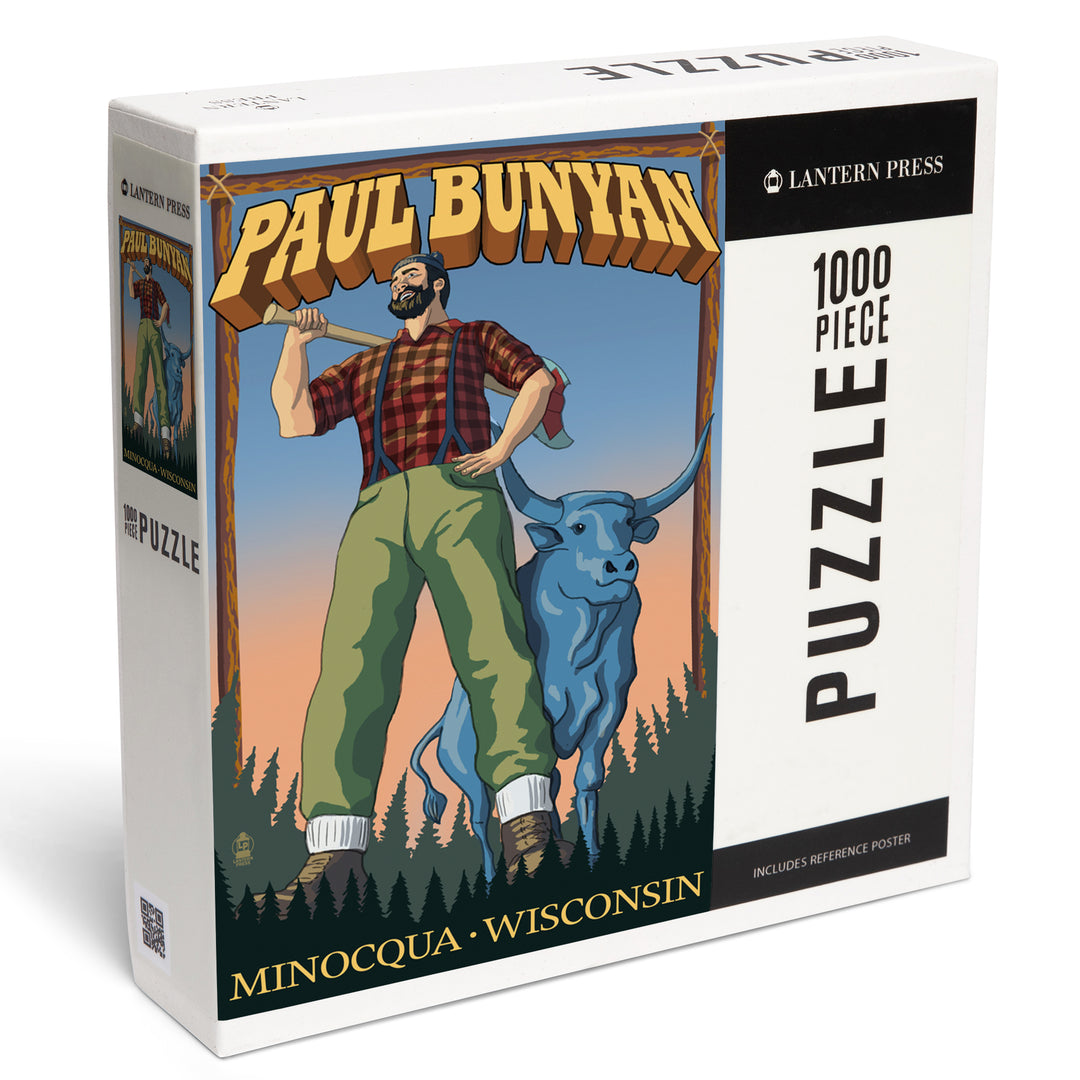 Minocqua, Wisconsin, Paul Bunyan, Jigsaw Puzzle Puzzle Lantern Press