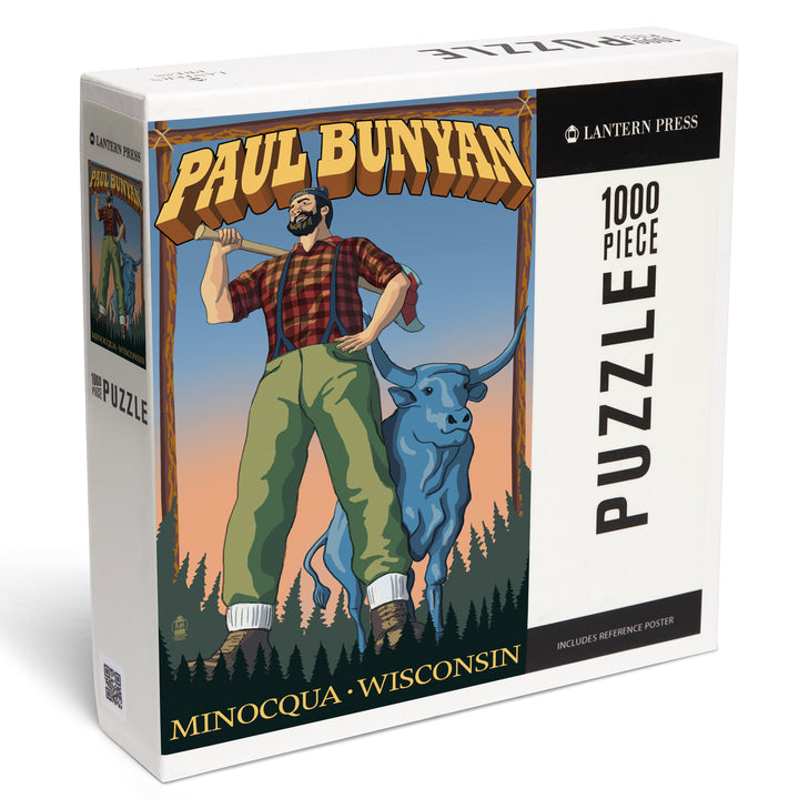 Minocqua, Wisconsin, Paul Bunyan, Jigsaw Puzzle Puzzle Lantern Press