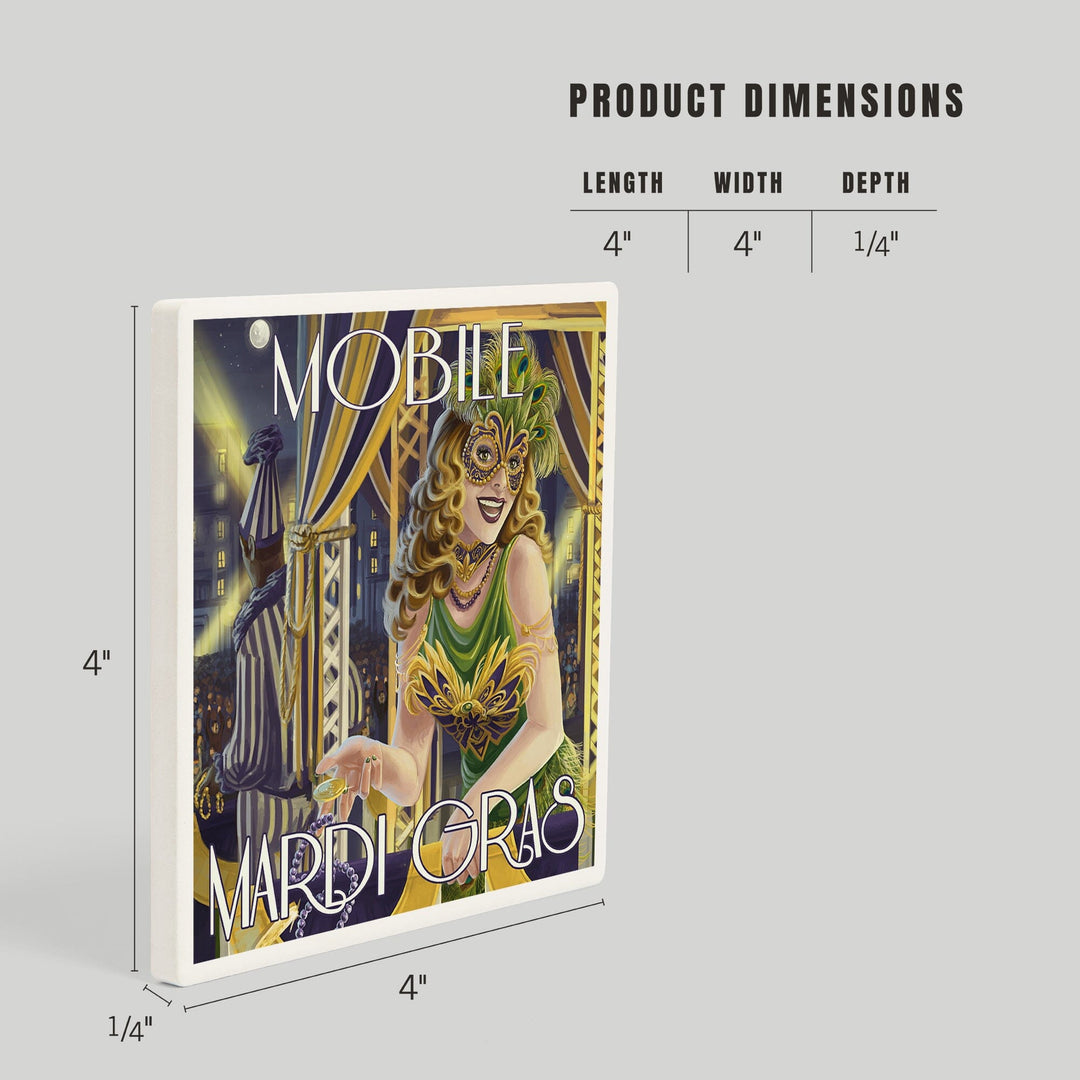 Mobile, Alabama, Mardi Gras, Coasters Coasters Lantern Press