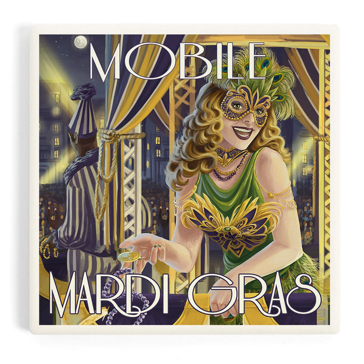 Mobile, Alabama, Mardi Gras, Coasters Coasters Lantern Press Coaster